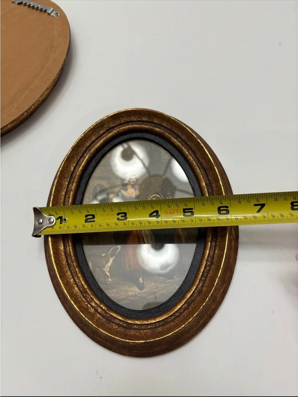 Two vintage oval printed frames Antiqued Custom Collection H. HAL KRAMER CO.